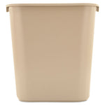 Deskside Plastic Wastebasket, 7 gal, Plastic, Beige