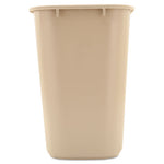 Deskside Plastic Wastebasket, 7 gal, Plastic, Beige