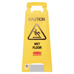 Caution Wet Floor Sign, 11 x 12 x 25, Bright Yellow