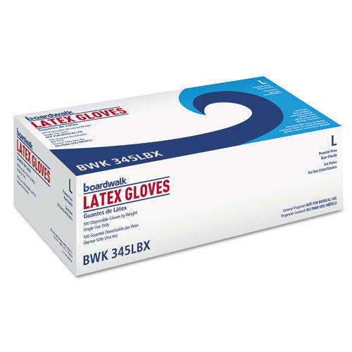 General-Purpose Latex Gloves, Powder-Free, 4.4 mil, Large, Natural, 100/Box