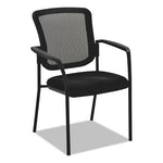 Alera Mesh Guest Stacking Chair, 26" x 25.6" x 36.2", Black Seat, Black Back, Black Base