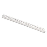 Plastic Comb Bindings, 1/2" Diameter, 90 Sheet Capacity, White, 100/Pack