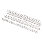 Plastic Comb Bindings, 1/2" Diameter, 90 Sheet Capacity, White, 100/Pack