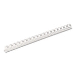 Plastic Comb Bindings, 1/2" Diameter, 90 Sheet Capacity, White, 100/Pack