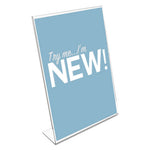 Classic Image Slanted Sign Holder, Portrait, 8.5 x 11 Insert, Clear