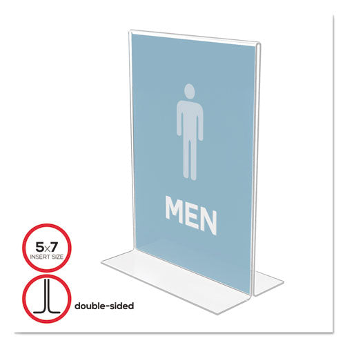 Classic Image Double-Sided Sign Holder, 5 x 7 Insert, Clear