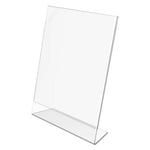 Classic Image Slanted Sign Holder, Portrait, 8.5 x 11 Insert, Clear