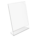 Classic Image Slanted Sign Holder, Portrait, 8.5 x 11 Insert, Clear