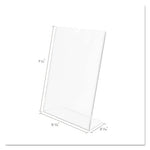 Superior Image Slanted Sign Holder, Portrait, 5 x 7 Insert, Clear