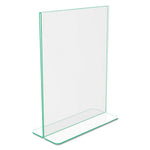 Superior Image Premium Green Edge Sign Holders, 8.5 x 11 Insert, Clear/Green