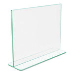 Superior Image Premium Green Edge Sign Holders, 11 x 8.5 Insert, Clear/Green