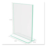 Superior Image Premium Green Edge Sign Holders, 8.5 x 11 Insert, Clear/Green