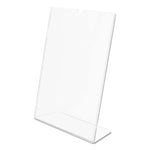 Superior Image Slanted Sign Holder, Portrait, 8.5 x 11 Insert, Clear