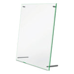 Superior Image Beveled Edge Sign Holder, Letter Insert, Clear/Green-Tinted Edges