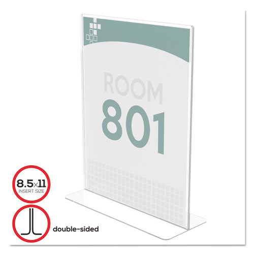 Superior Image Double Sided Sign Holder, 8.5 x 11 Insert, Clear