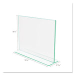 Superior Image Premium Green Edge Sign Holders, 11 x 8.5 Insert, Clear/Green