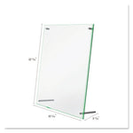 Superior Image Beveled Edge Sign Holder, Letter Insert, Clear/Green-Tinted Edges