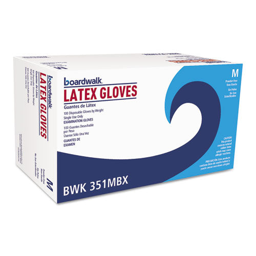 Powder-Free Latex Exam Gloves, Medium, Natural, 4.8 mil, 100/Box, 10 Boxes/Carton