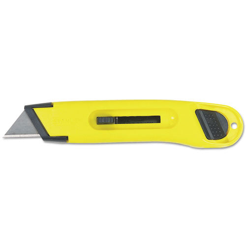 Plastic Light-Duty Utility Knife with Retractle Blade, 6" Plastic Handle, Yellow