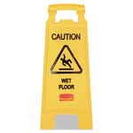 Caution Wet Floor Sign, 11 x 12 x 25, Bright Yellow