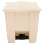 Indoor Utility Step-On Waste Container, 8 gal, Plastic, Beige