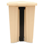 Indoor Utility Step-On Waste Container, 12 gal, Plastic, Beige