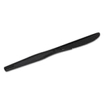 Plastic Cutlery, Heavy Mediumweight Knives, Black, 1,000/Carton