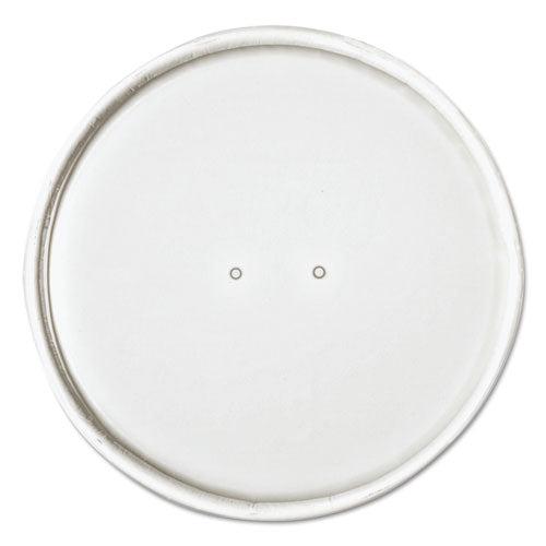 Paper Lids for Food Containers, For 16 oz Containers, Vented, 3.9" Diameter x 0.9"h, White, 25/Bag, 20 Bags/Carton