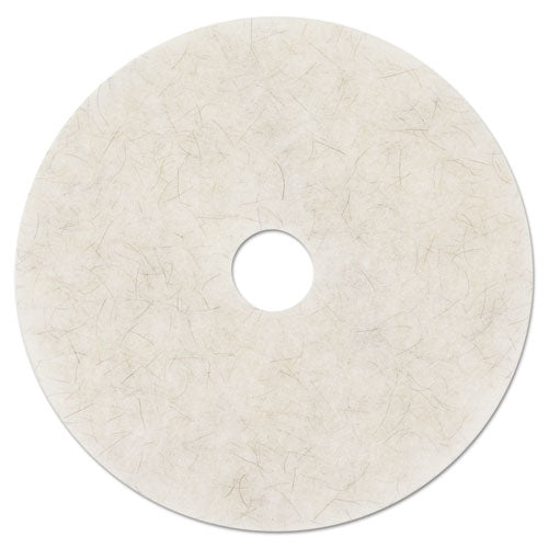 Ultra High-Speed Natural Blend Floor Burnishing Pads 3300, 24" Diameter, White, 5/Carton