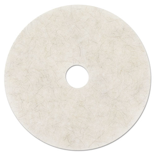 Ultra High-Speed Natural Blend Floor Burnishing Pads 3300, 27" Diameter, White, 5/Carton