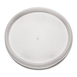 Plastic Lids for Foam Cups, Bowls and Containers, Flat, Vented, Fits 6-32 oz, Translucent, 100/Pack, 10 Packs/Carton