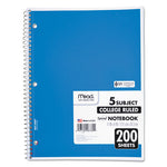 Spiral Notebook, 5-Subject, Medium/College Rule, Randomly Assorted Cover Color, (200) 11 x 8 Sheets