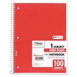 Spiral Notebook, 3-Hole Punched, 1-Subject, Wide/Legal Rule, Randomly Assorted Cover Color, (100) 10.5 x 7.5 Sheets