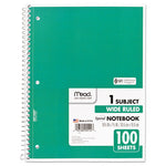 Spiral Notebook, 3-Hole Punched, 1-Subject, Wide/Legal Rule, Randomly Assorted Cover Color, (100) 10.5 x 7.5 Sheets