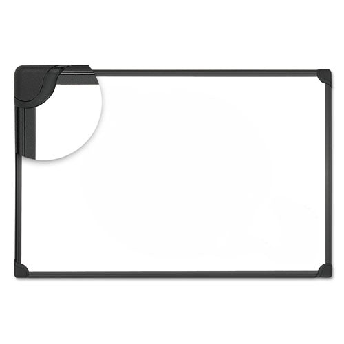 Design Series Deluxe Magnetic Steel Dry Erase Marker Board, 24 x 18, White Surface, Black Aluminum/Plastic Frame