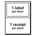 Shipping Labels with Paper Receipt and TrueBlock Technology, Inkjet/Laser Printers, 5.06 x 7.63, White, 50/Pack