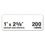 Mini-Sheets Mailing Labels, Inkjet/Laser Printers, 1 x 2.63, White, 8/Sheet, 25 Sheets/Pack