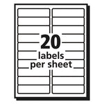 Matte Clear Easy Peel Mailing Labels w/ Sure Feed Technology, Inkjet Printers, 1 x 4, Clear, 20/Sheet, 10 Sheets/Pack