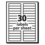 Removable File Folder Labels with Sure Feed Technology, 0.66 x 3.44, White, 30/Sheet, 25 Sheets/Pack