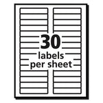 Permanent TrueBlock File Folder Labels with Sure Feed Technology, 0.66 x 3.44, White, 30/Sheet, 25 Sheets/Pack