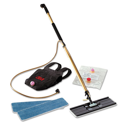 Easy Shine Applicator Kit, 18" Wide White Microfiber Head, 43" to 63" Gold/Black Aluminum Handle