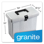 Portable File Boxes, Letter Files, 14.88" x 6.5" x 11.88", Granite