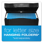 Portable Letter Size File Box, Letter Files, 13.5" x 10.25" x 10.88", Black