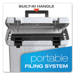 Portable File Boxes, Letter Files, 13.88" x 14" x 11.13", Granite