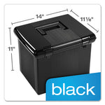 Portable File Boxes, Letter Files, 13.88" x 14" x 11.13", Black