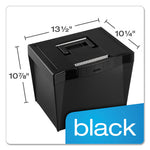 Portable Letter Size File Box, Letter Files, 13.5" x 10.25" x 10.88", Black