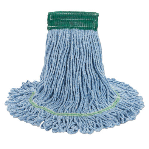 Super Loop Wet Mop Head, Cotton/Synthetic Fiber, 5" Headband, Medium Size, Blue, 12/Carton