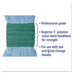 Super Loop Wet Mop Head, Cotton/Synthetic Fiber, 5" Headband, Medium Size, Blue, 12/Carton