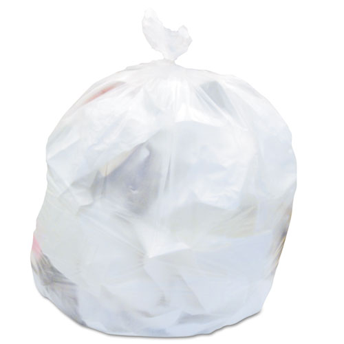 High-Density Waste Can Liners, 16 gal, 6 mic, 24" x 31", Natural, 50 Bags/Roll, 20 Rolls/Carton