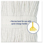 Premium Cut-End Wet Mop Heads, Cotton, 24oz, White, 12/Carton